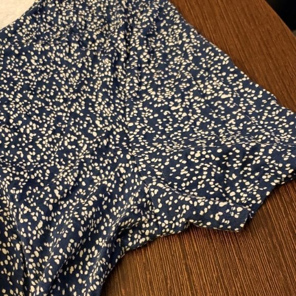 Amazon Essentials Cap-Sleeve Faux-Wrap Dress Navy with Dots Size L - Picture 6 of 8